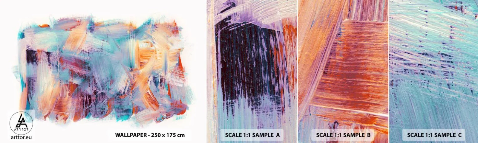 Fototapeta Próbka Samoprzylepna Deluxe Sticker - Kolorowy bałagan - Minimalistyczny, Pastelowy, Sztuka - 100x30 cm