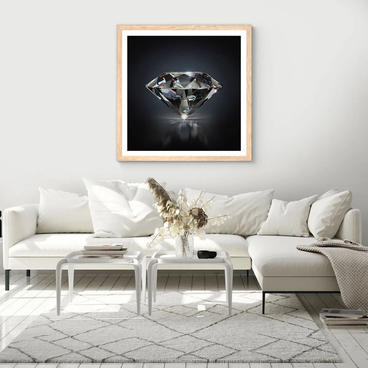 Plakat w ramie jasny dąb - Best girls friend - 60x60 cm