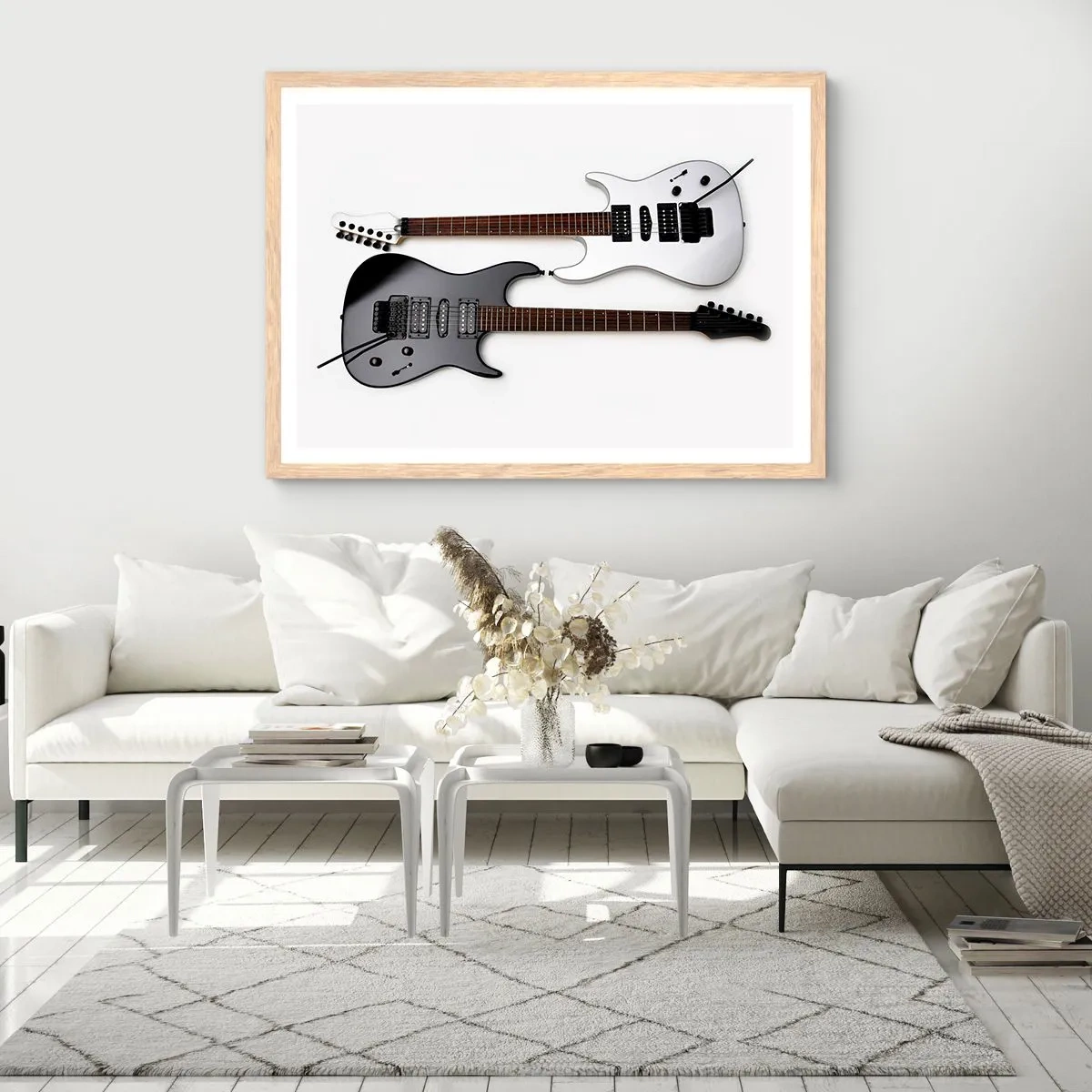 Plakat w ramie jasny dąb - Harmonia kształtów - 100x70 cm