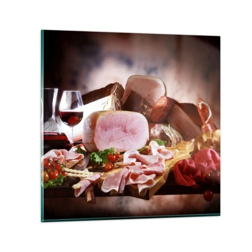 Obraz na szkle - Kulinarne marzenie z karafką - 50x50 cm