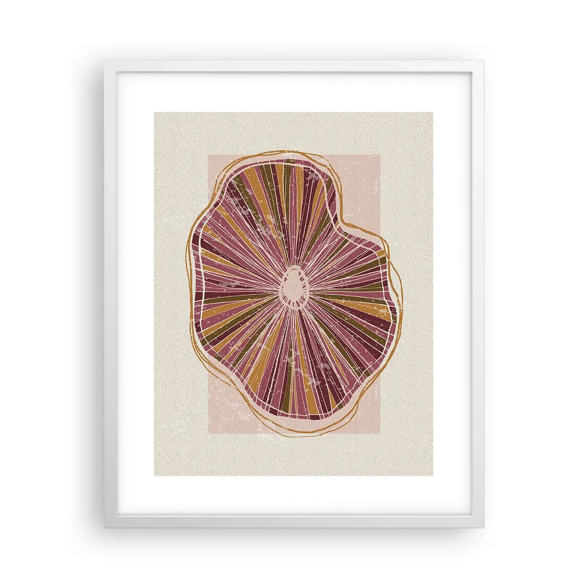 Plakat w białej ramie - Abstrakcja promienista - 40x50 cm