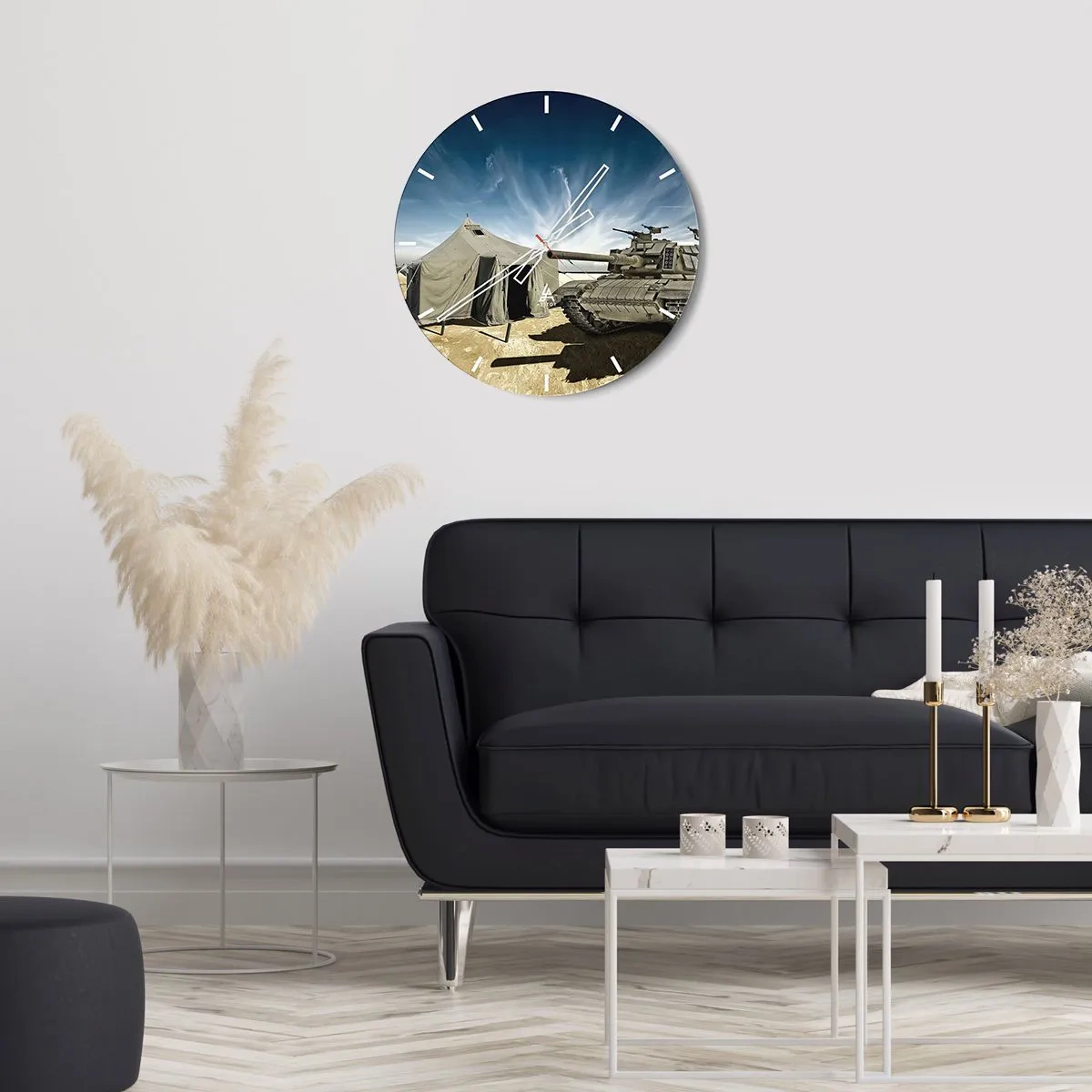 Zegar ścienny - Militarny sen - 30x30 cm