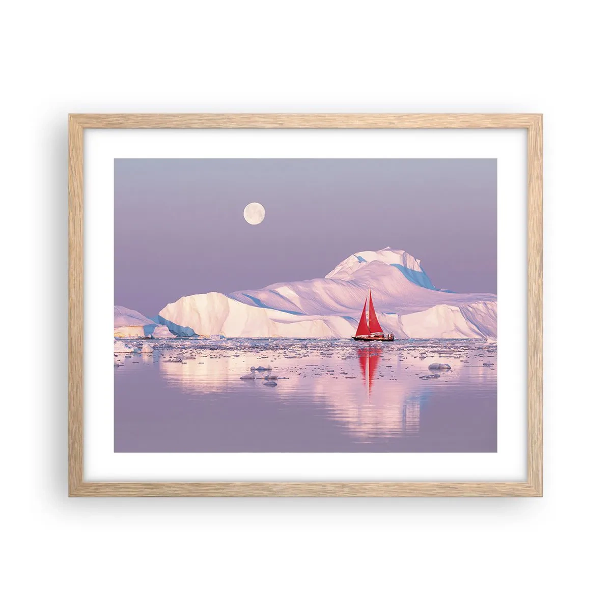 Plakat w ramie jasny dąb - Żar żagla, chłód lodu - 50x40 cm