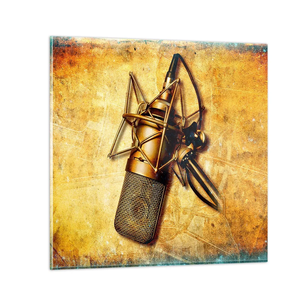 Obraz na szkle - Złote lata radia - 70x70 cm