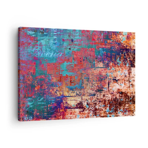 Obraz na płótnie - Abstrakcyjna kompozycja z mieszanką intensywnych kolorów - 70x50cm - Pamięć i niepamięć - Nowoczesna dekoracja ścienna do salonu i sypialni ARTTOR