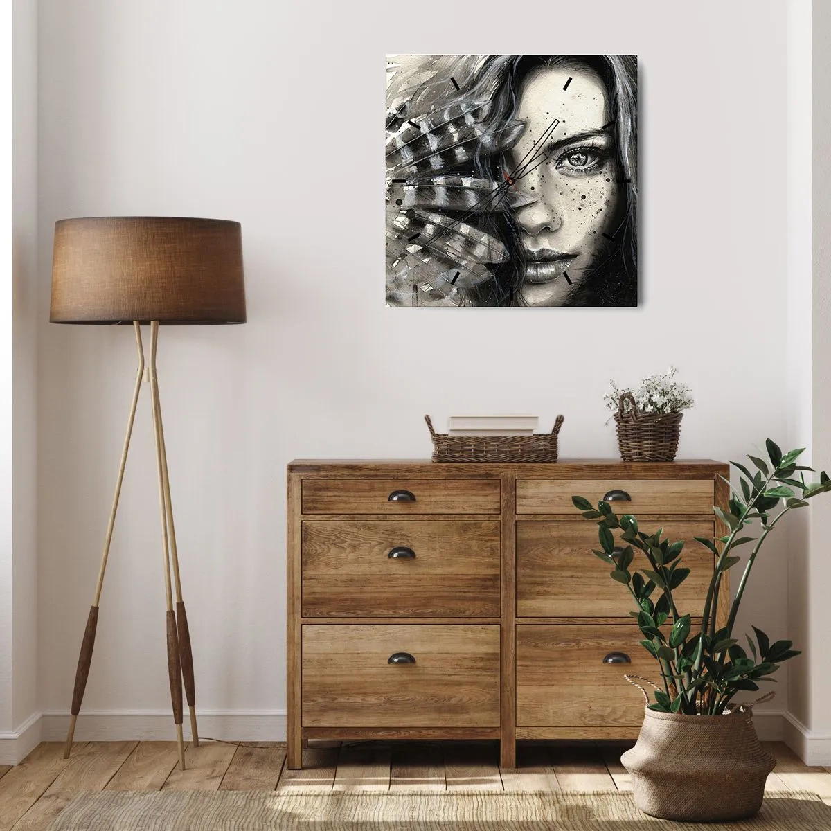 Zegar ścienny - Dzika piękność - 40x40 cm