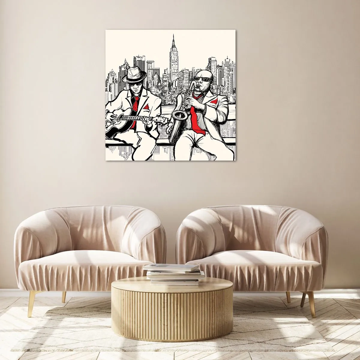 Obraz na szkle - Nowojorska improwizacja - 70x70 cm