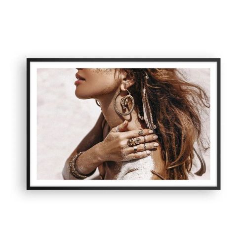 Plakat w czarnej ramie - Królowa dzikiej plaży - 91x61 cm