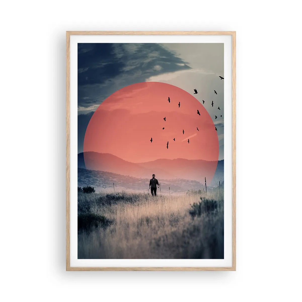 Plakat w ramie jasny dąb - W swoich żywiołach - 70x100 cm