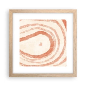Plakat w ramie jasny dąb - Koralowe kręgi – kompozycja - 30x30 cm