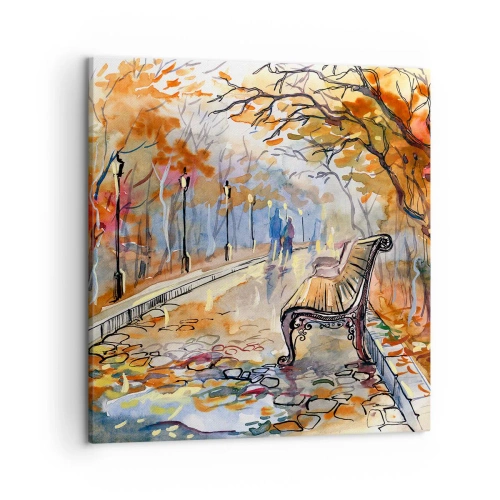 Obraz na płótnie - Razem powędrować w jesień - 50x50 cm