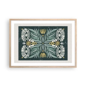 Plakat w ramie jasny dąb - Jak ludowa wycinanka - 70x50 cm