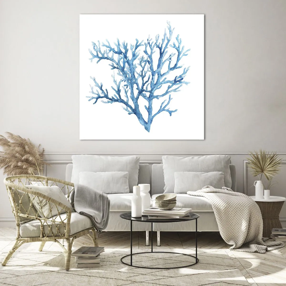 Obraz na szkle - Morski filigran - 70x70 cm