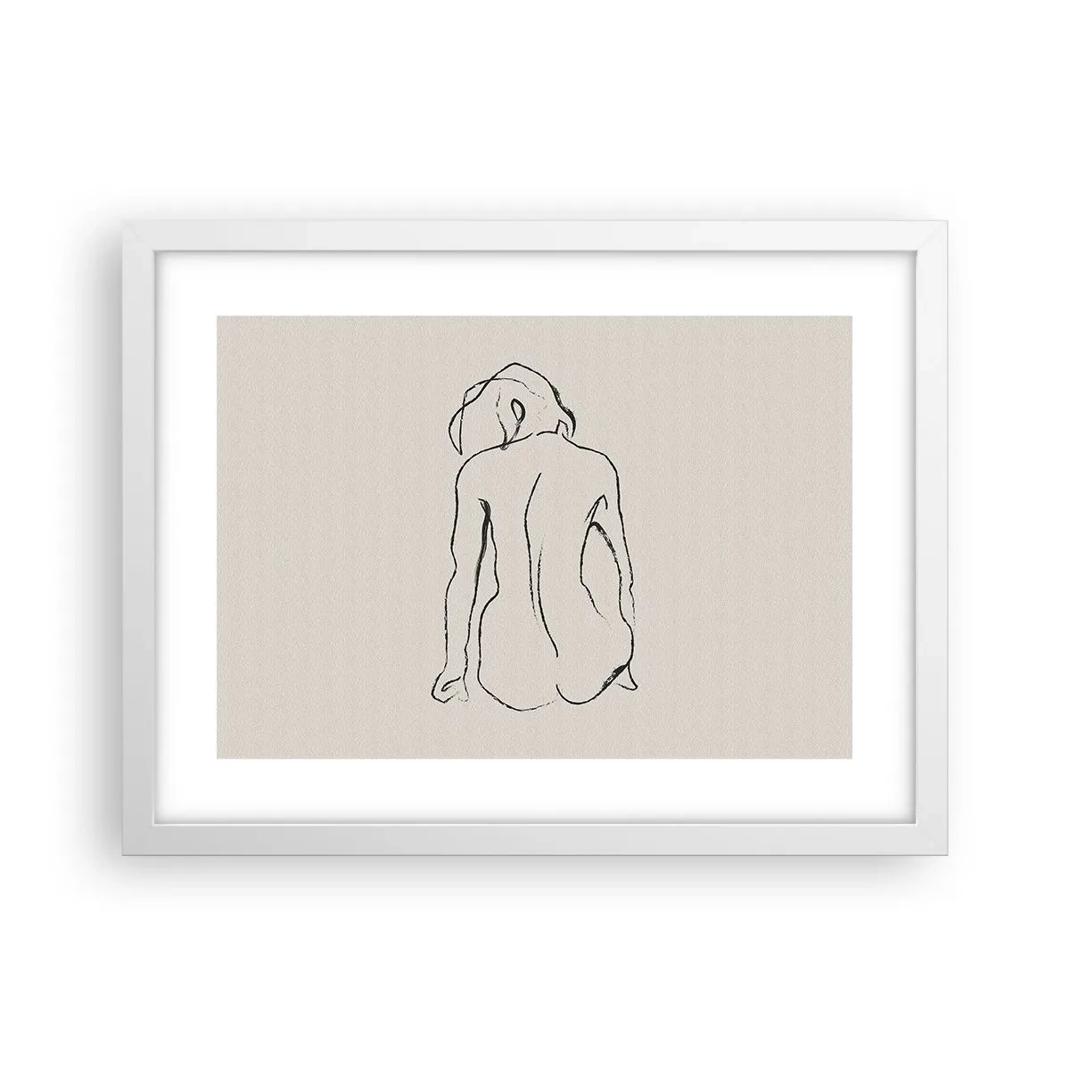 Plakat w białej ramie - Akt dziewczęcy - 40x30 cm