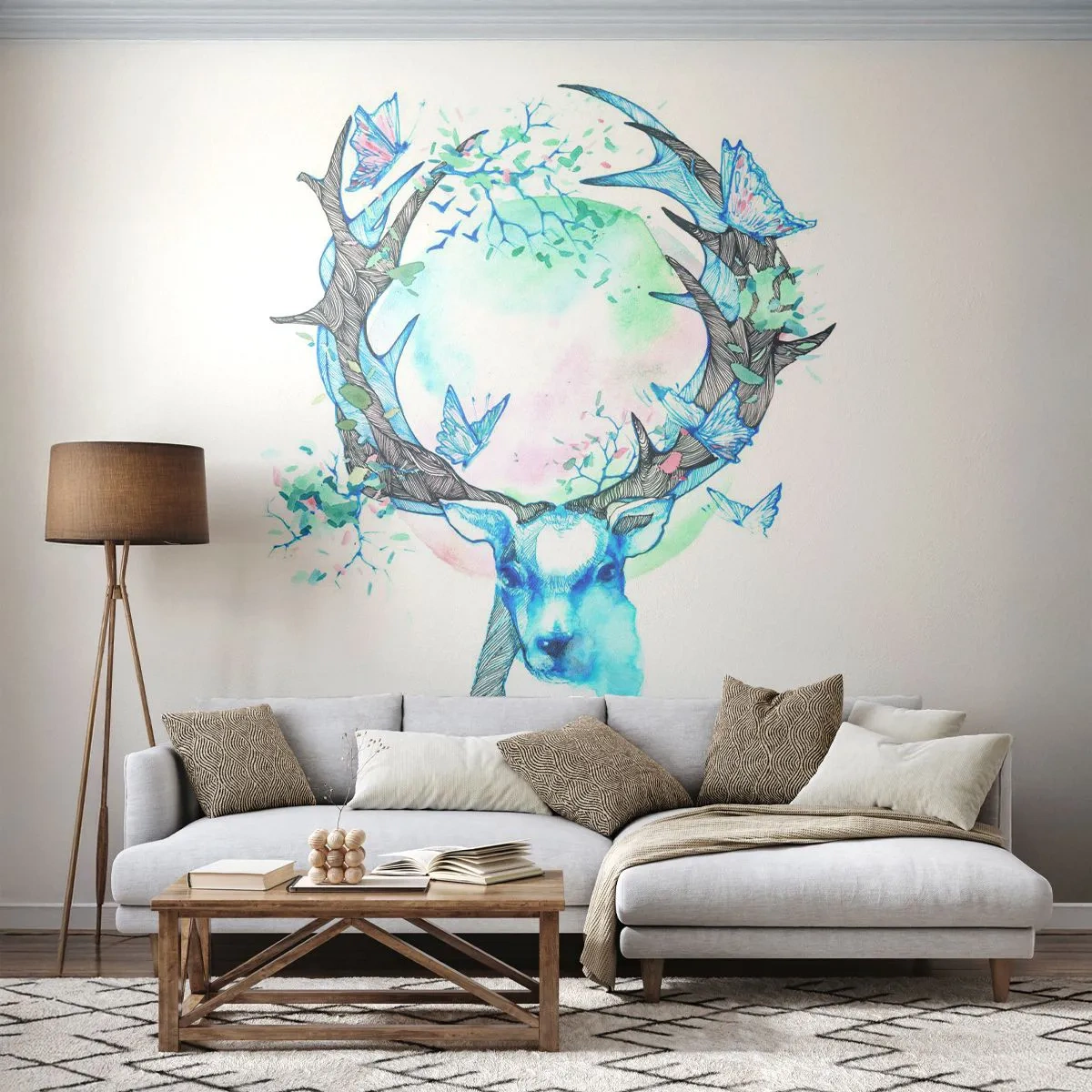 Fototapeta Samoprzylepna Deluxe Sticker - Siła i delikatność natury - Abstrakcja, Jeleń, Natura - 250x175 cm