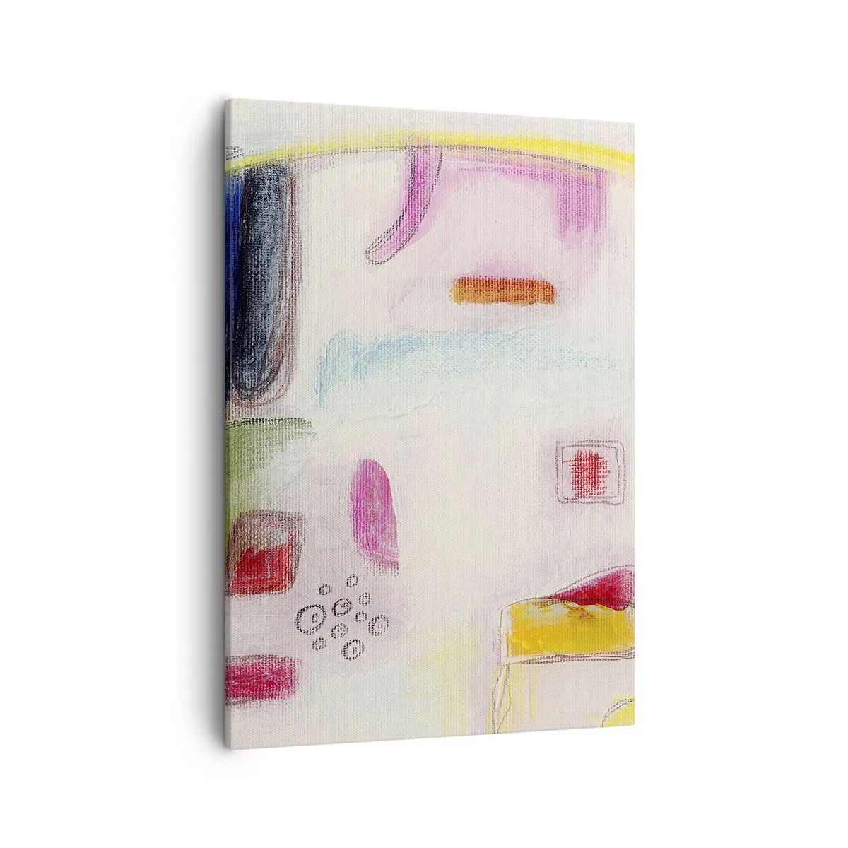 Obraz na płótnie - Delikatna abstrakcja w pastelowych kolorach - 50x70cm - Bardziej wypukłe niż wklęsłe czy płaskie - Nowoczesna dekoracja ścienna do salonu, kuchni i sypialni ARTTOR