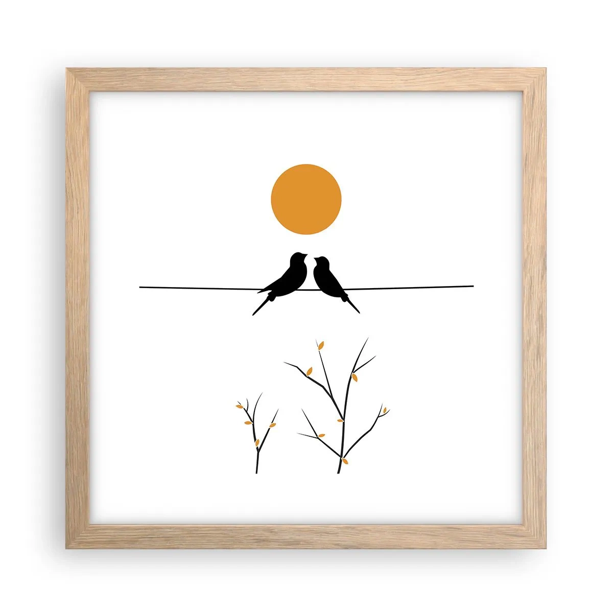 Plakat w ramie jasny dąb - Słowiczy wieczór - 30x30 cm