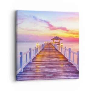 Obraz na płótnie - Liliowo-złota cisza wieczoru - 40x40 cm