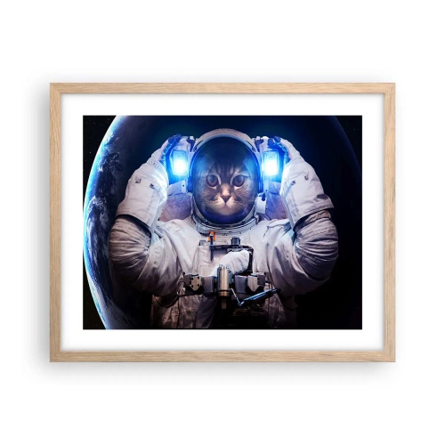 Plakat w ramie jasny dąb - Houston, macie problem - 50x40 cm