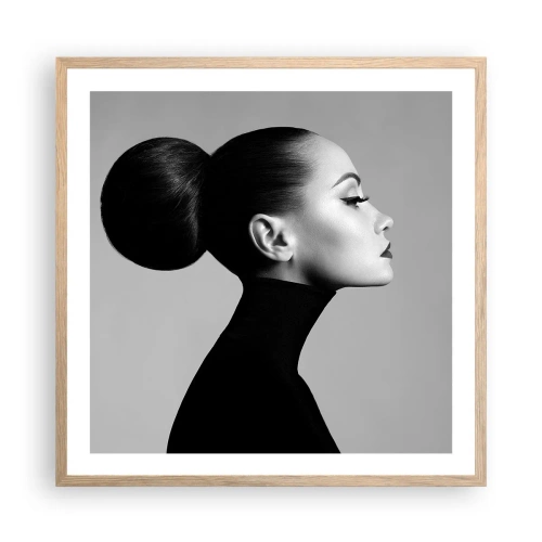 Plakat w ramie jasny dąb - Współczesna Nefretete - 60x60 cm