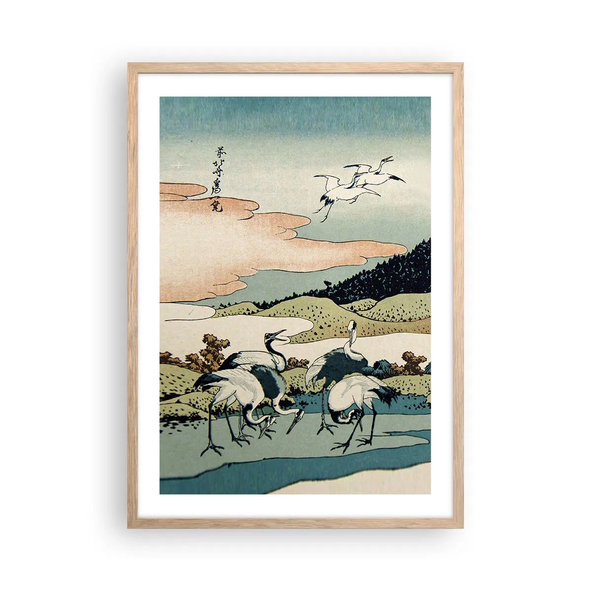 Plakat w ramie jasny dąb - W japońskim duchu - 50x70 cm