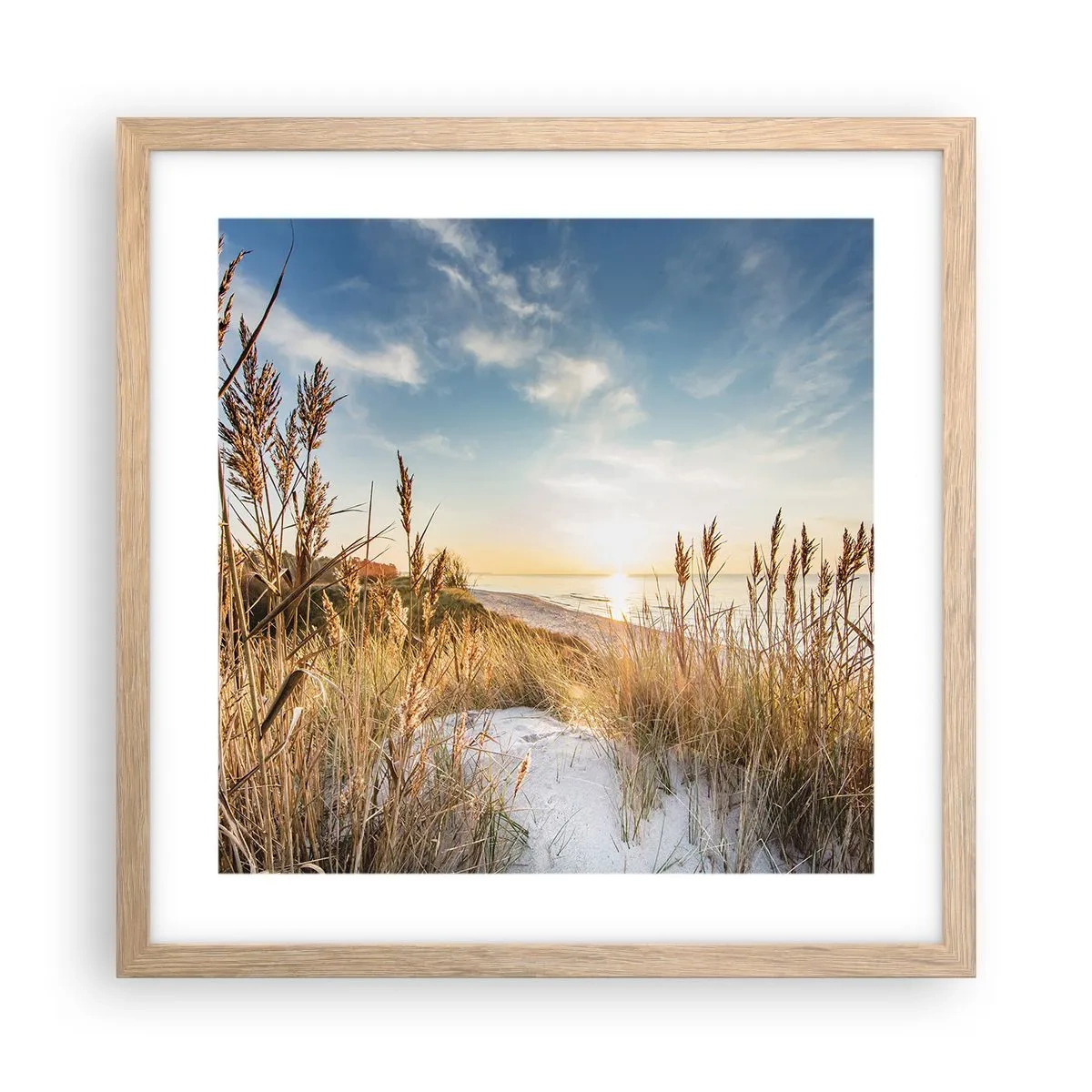 Plakat w ramie jasny dąb - Północna plaża - 40x40 cm