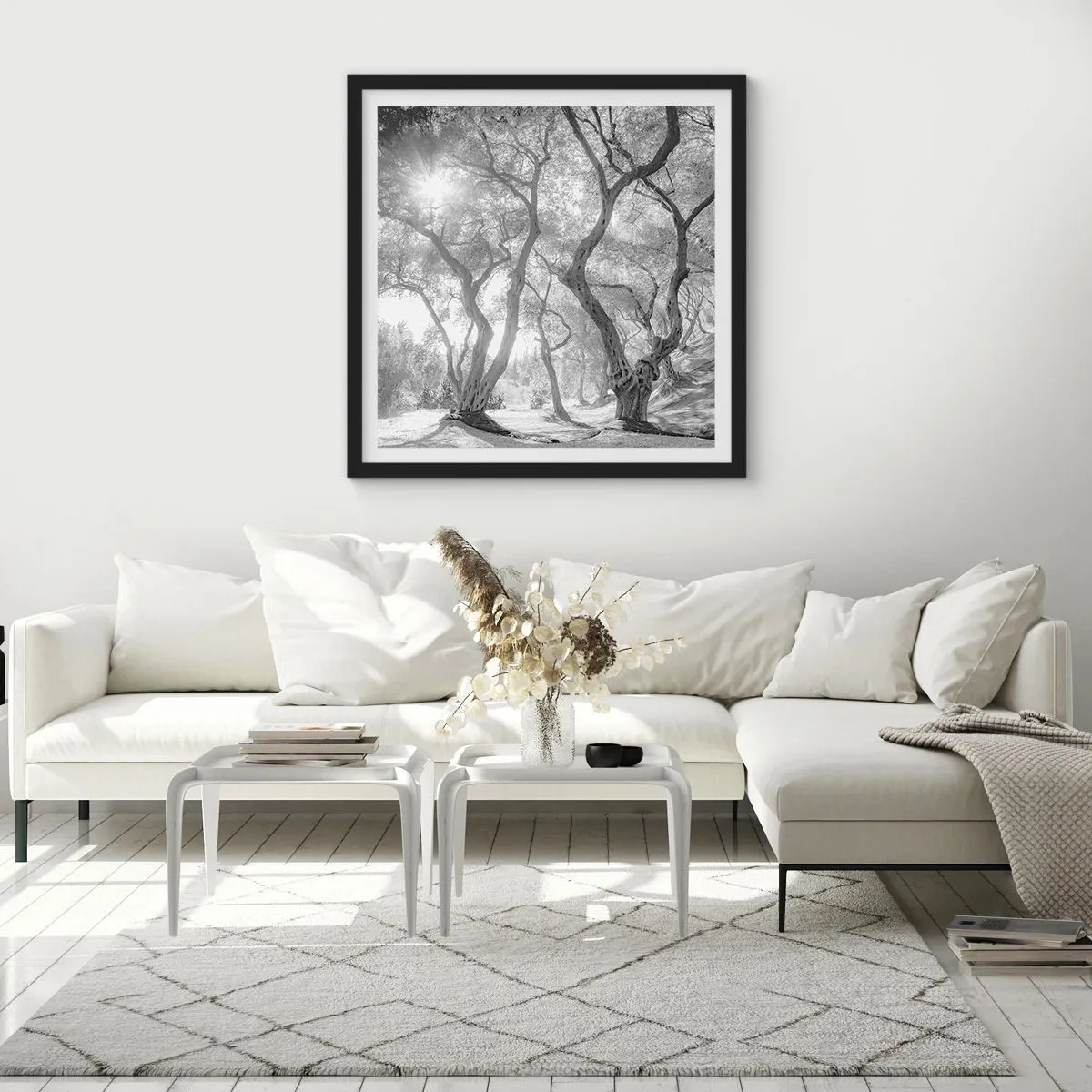 Plakat w czarnej ramie - W oliwnym gaju - 30x30 cm
