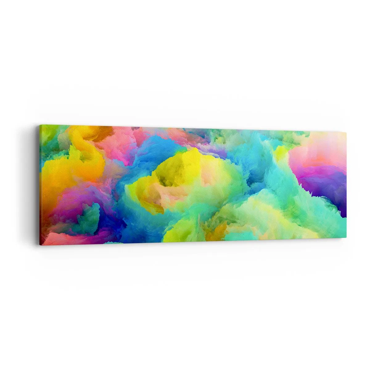 Obraz na płótnie - Tęczowy puch - 90x30 cm