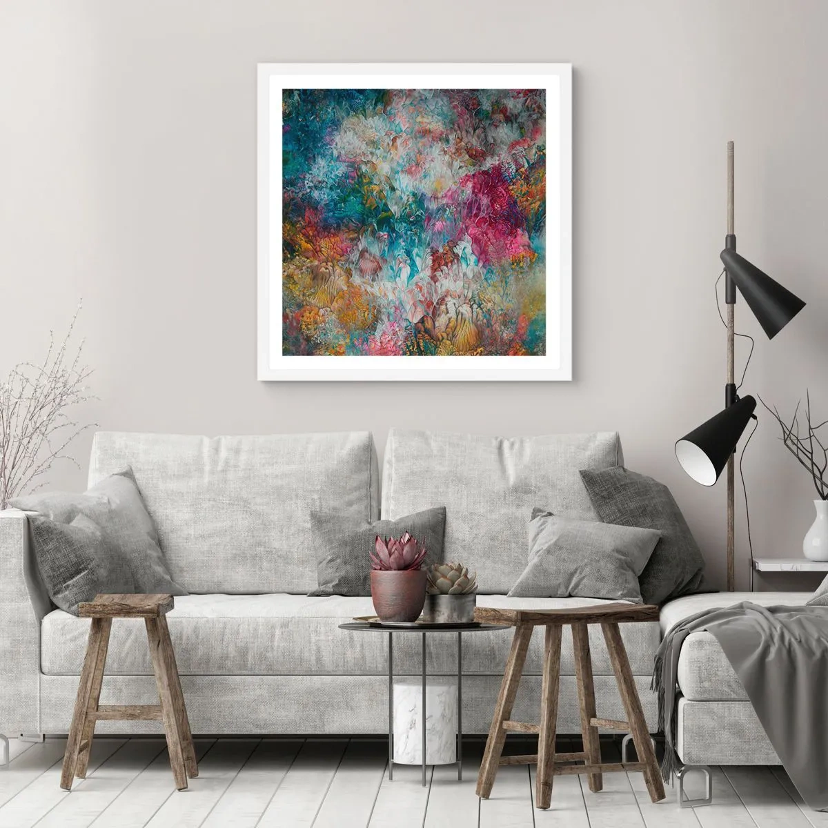 Plakat w białej ramie - W pełnym rozkwicie - 40x40 cm