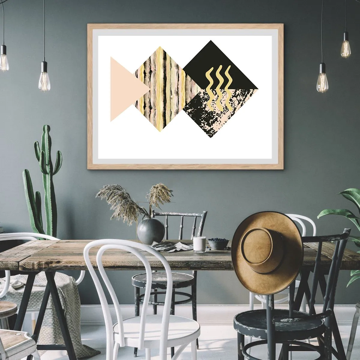 Plakat w ramie jasny dąb - Nie takie proste - 100x70 cm