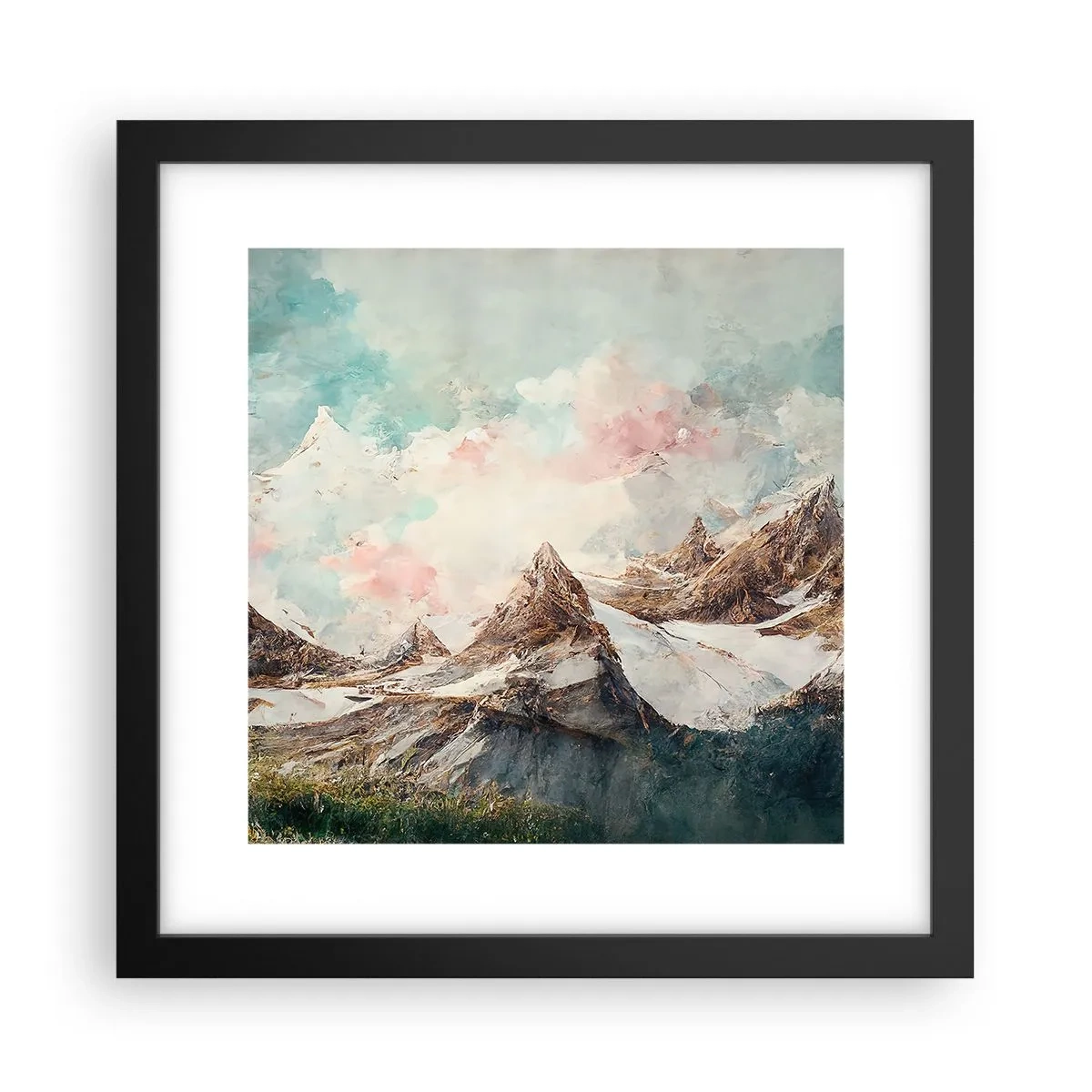 Plakat w czarnej ramie - Skalne ostrza - 30x30 cm