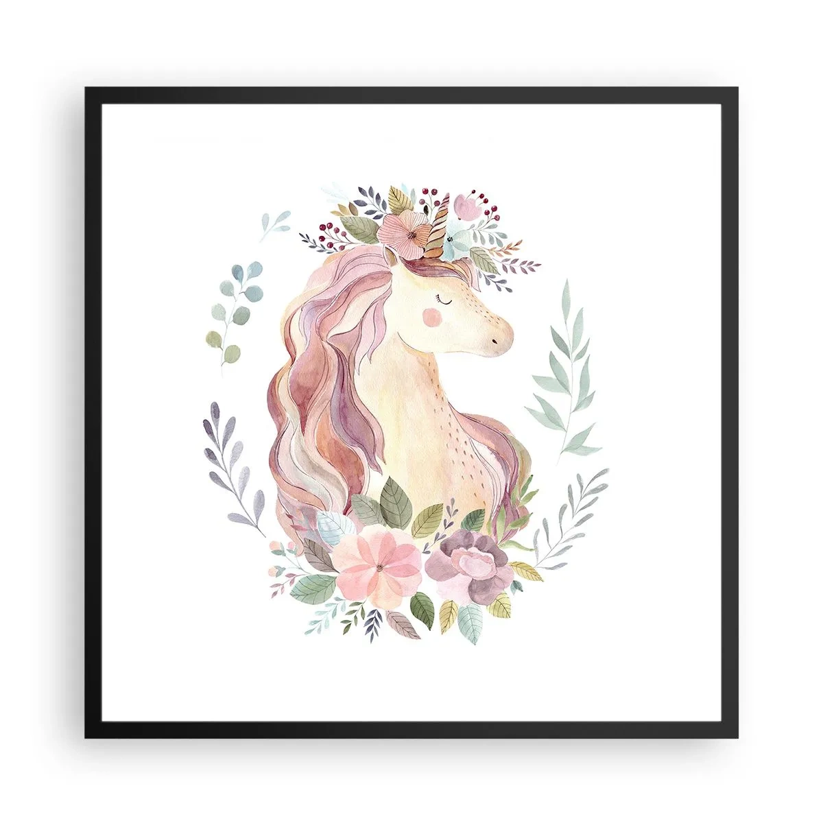 Plakat w czarnej ramie - Zaproszenie do świata baśni - 60x60 cm