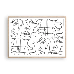 Plakat w ramie jasny dąb - W splątanych emocjach - 100x70 cm