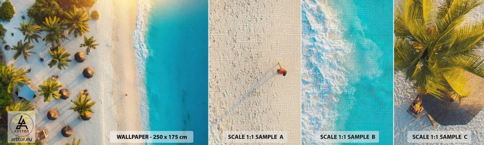 Fototapeta Próbka Premium Canvas - Witaj w raju - Plaża, Palmy, Egzotyka - 100x30 cm