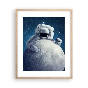 Plakat w ramie jasny dąb - Kosmiczny żartowniś - 40x50 cm