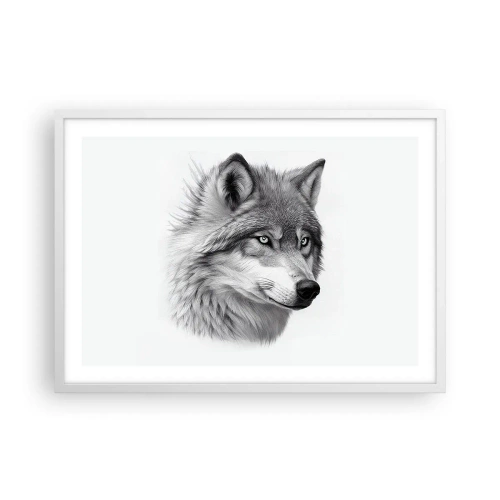 Plakat w białej ramie - Alfa – bez wątpienia - 70x50 cm