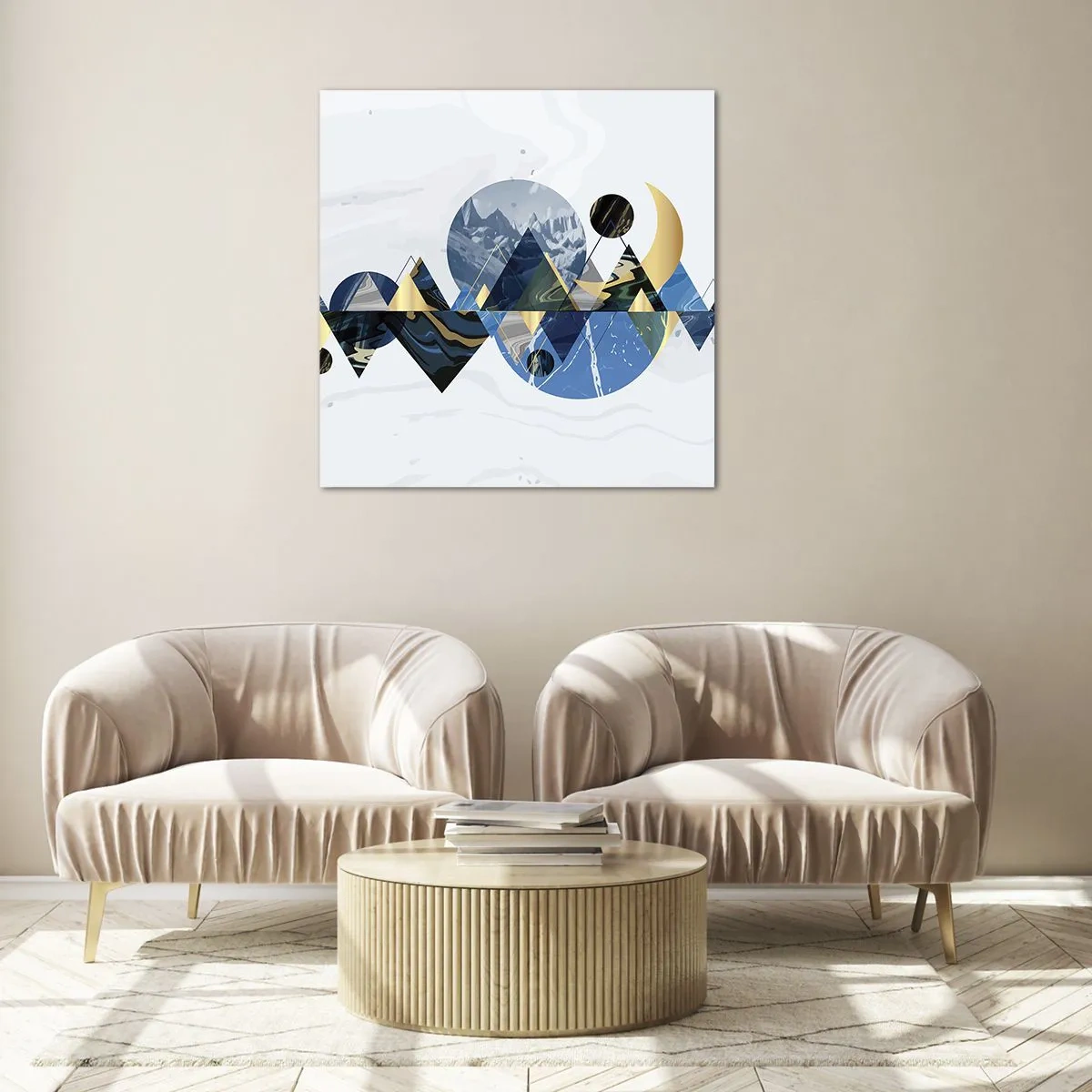 Obraz na szkle - Pejzaż geometryczny - 30x30 cm