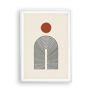 Plakat w białej ramie - Magnetyzm kształtów i barw - 70x100 cm