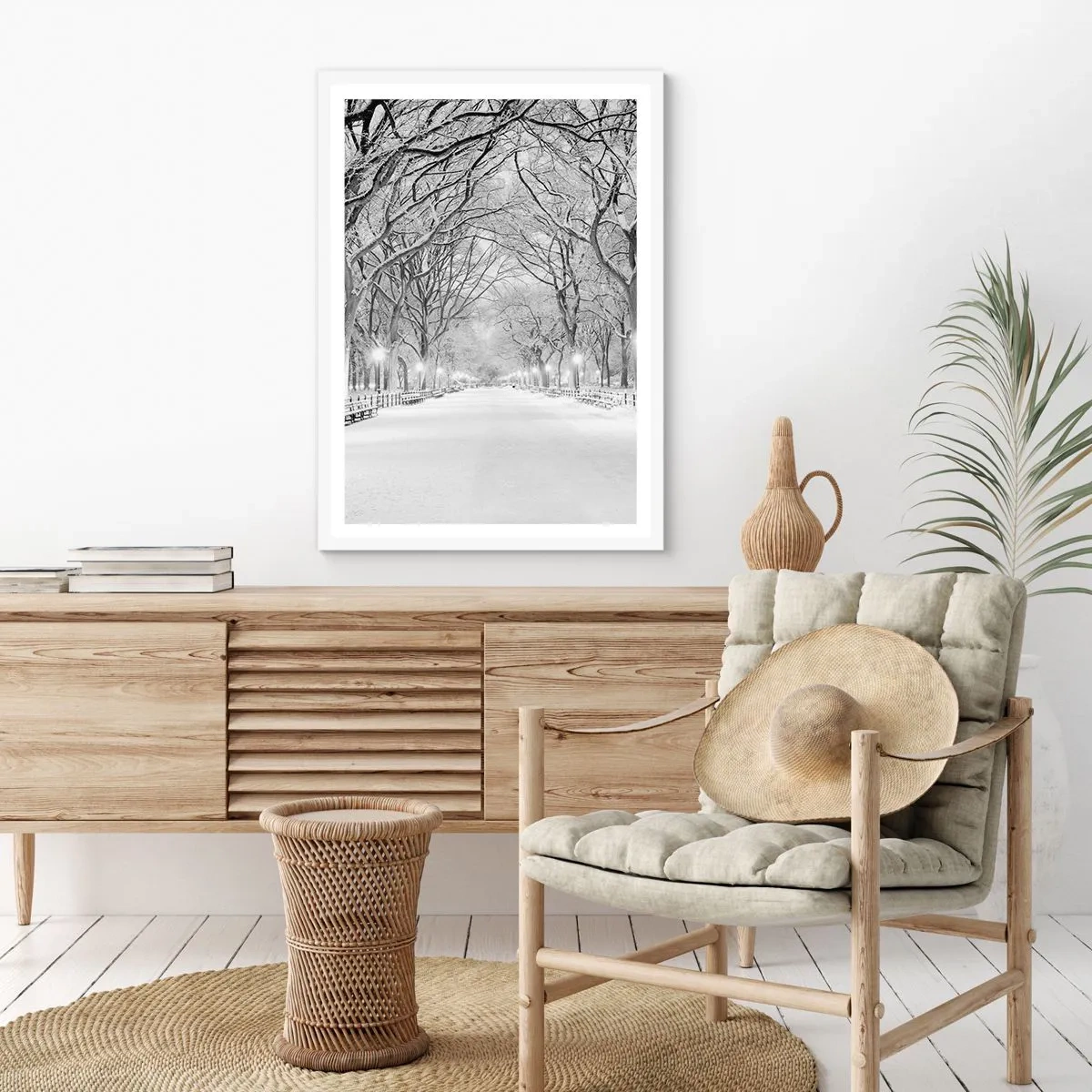 Plakat w białej ramie - Cztery pory roku – zima - 70x100 cm
