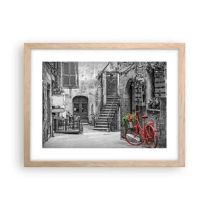 Plakat w ramie jasny dąb - Toskański zaułek - 40x30 cm