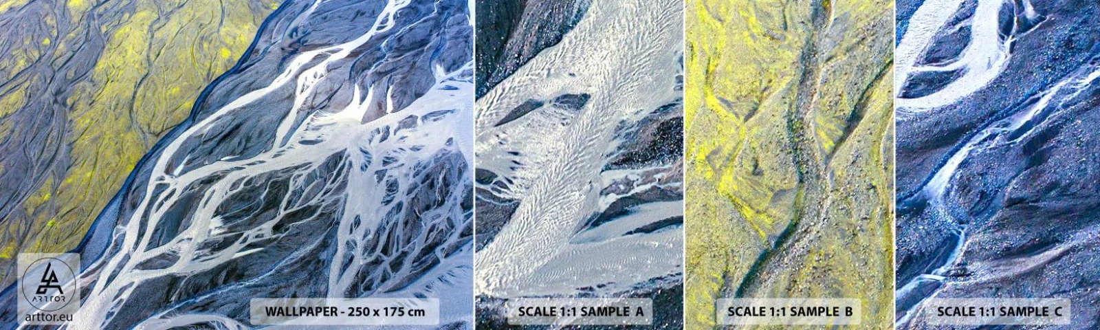 Fototapeta Próbka Samoprzylepna Deluxe Sticker - Naskalne malowidła natury - Abstrakcja, Sztuka, Lodowiec - 100x30 cm