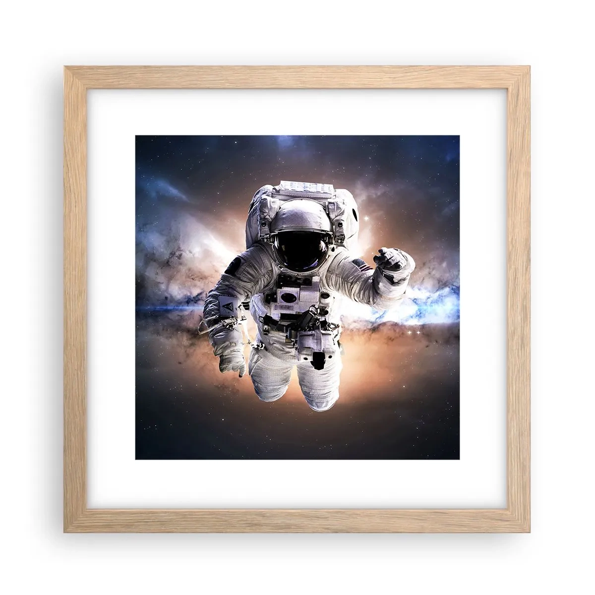 Plakat w ramie jasny dąb - Pozdrowienia z kosmosu - 30x30 cm