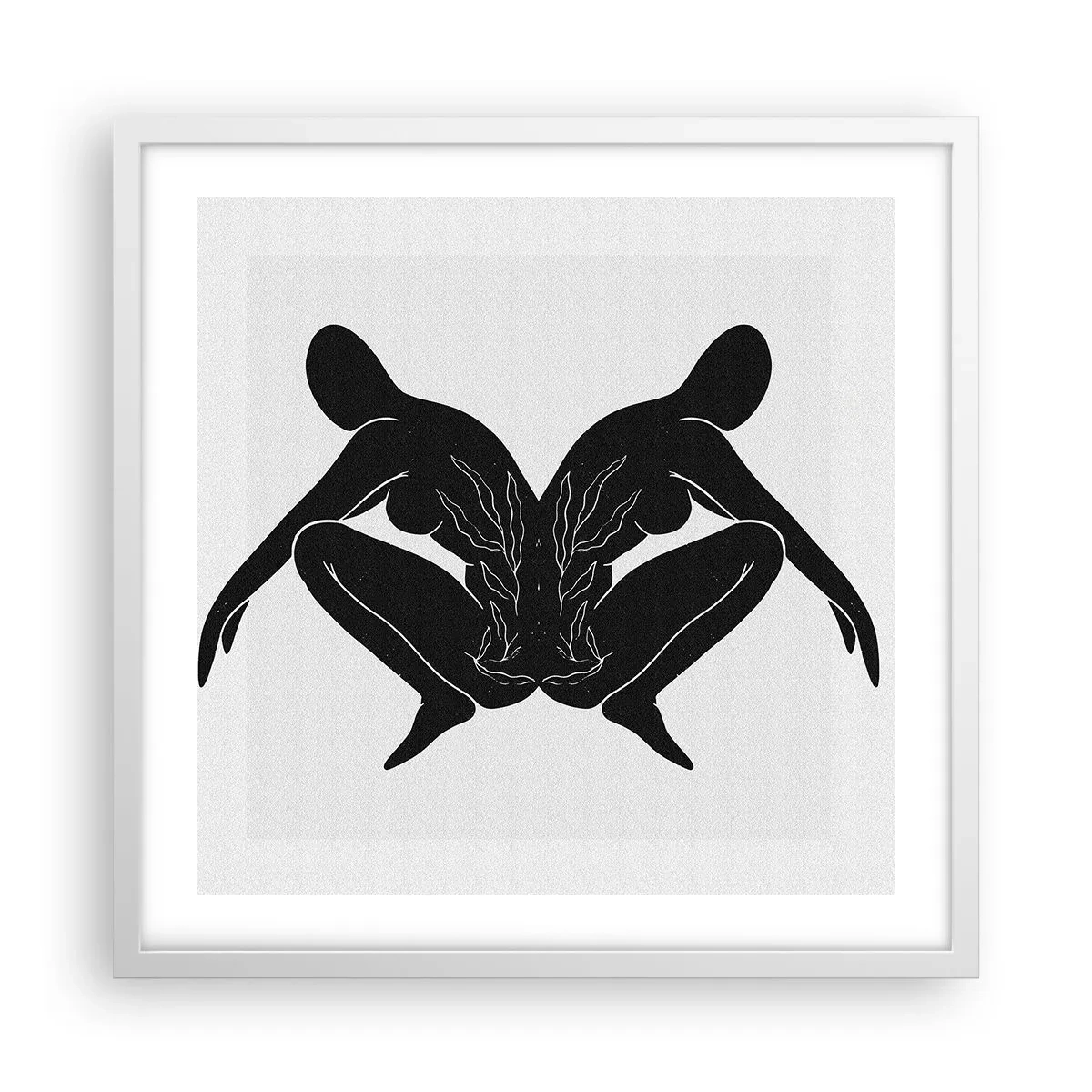 Plakat w białej ramie - Wspólna dusza - 50x50 cm