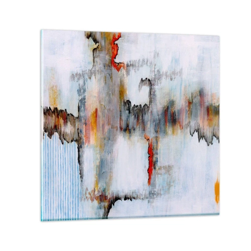 Obraz na szkle - Patykiem na wodzie - 30x30 cm