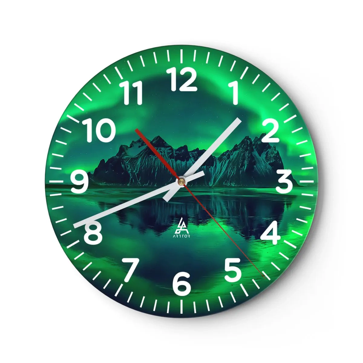 Zegar ścienny - W ramionach zorzy - 30x30 cm