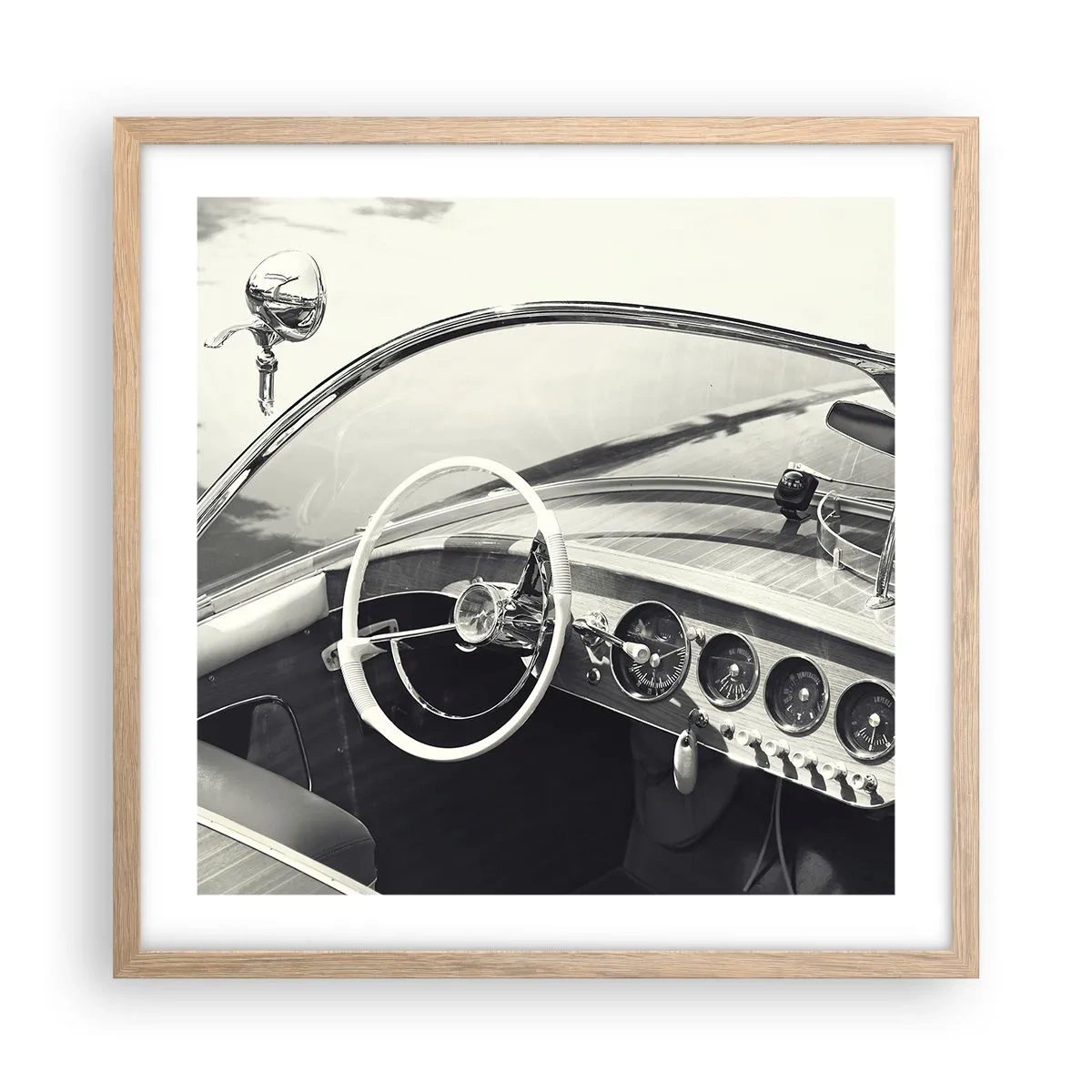 Plakat w ramie jasny dąb - Pogoda dla bogaczy - 50x50 cm