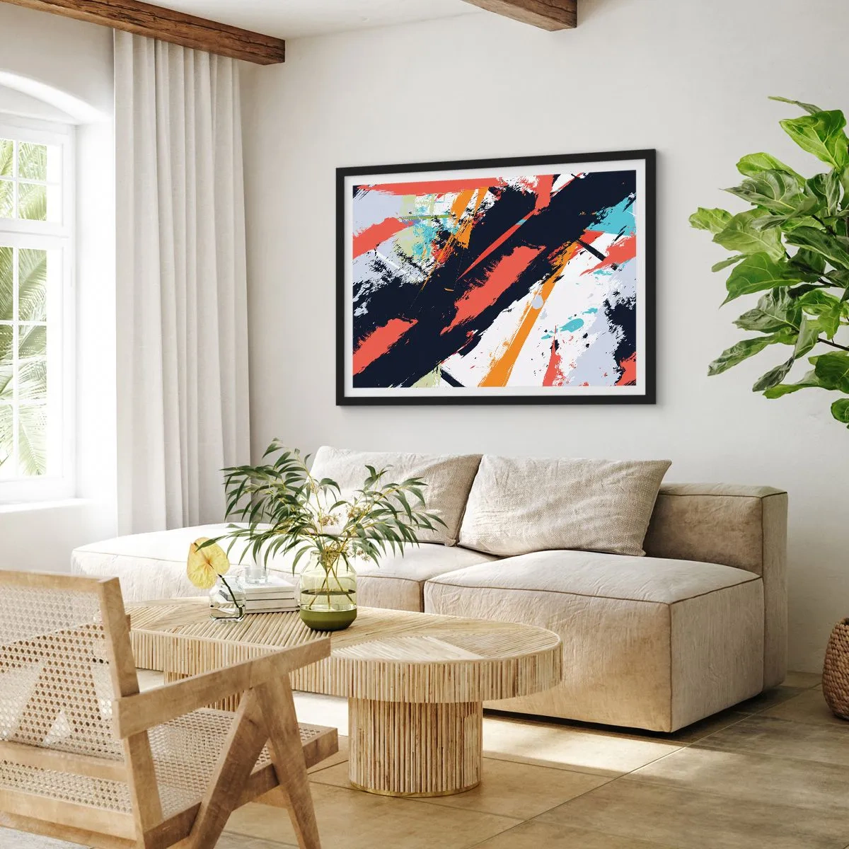 Plakat w czarnej ramie - Kompozycja dynamiczna - 40x30 cm