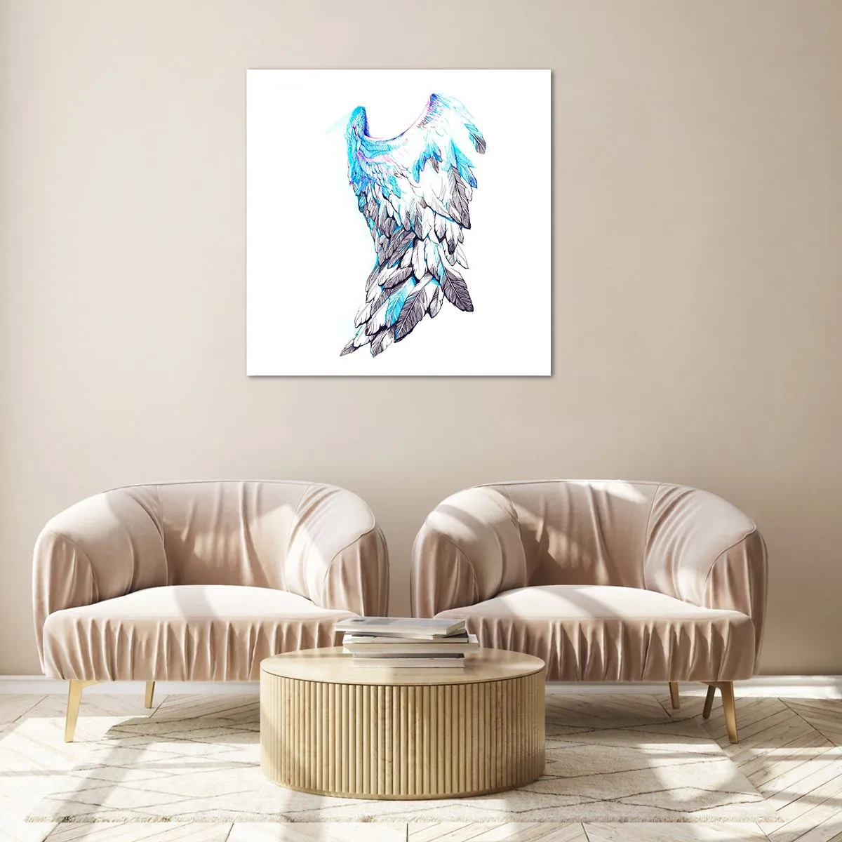 Obraz na szkle - Trzeba mi skrzydeł - 60x60 cm