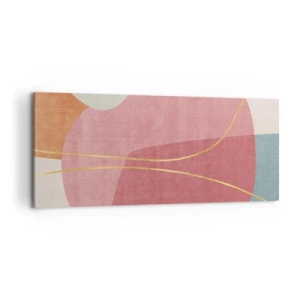Obraz na płótnie - Pastelowa kompozycja z nicią złota - 100x40 cm