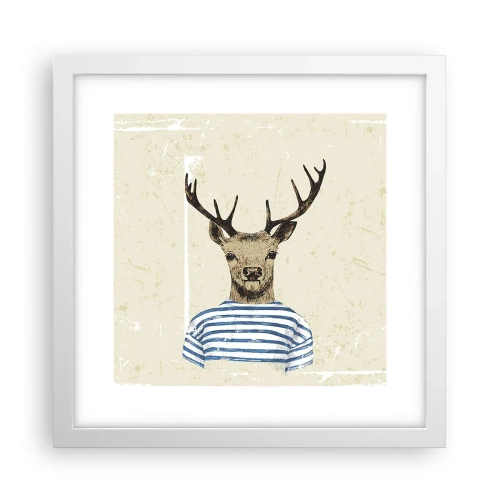 Plakat w białej ramie - Bo lubię koszulki w paski! - 30x30 cm